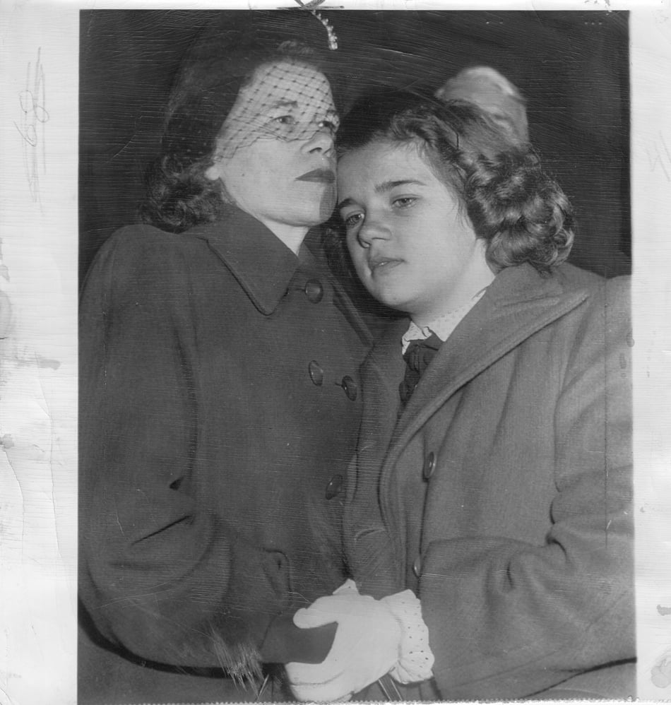 Sally and Ella Horner embrace after being reunited (courtesy of the author)