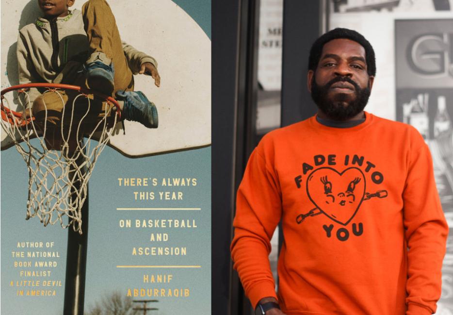 Diptych of author Hanif Abdurraqib and his book, There's Always This Year