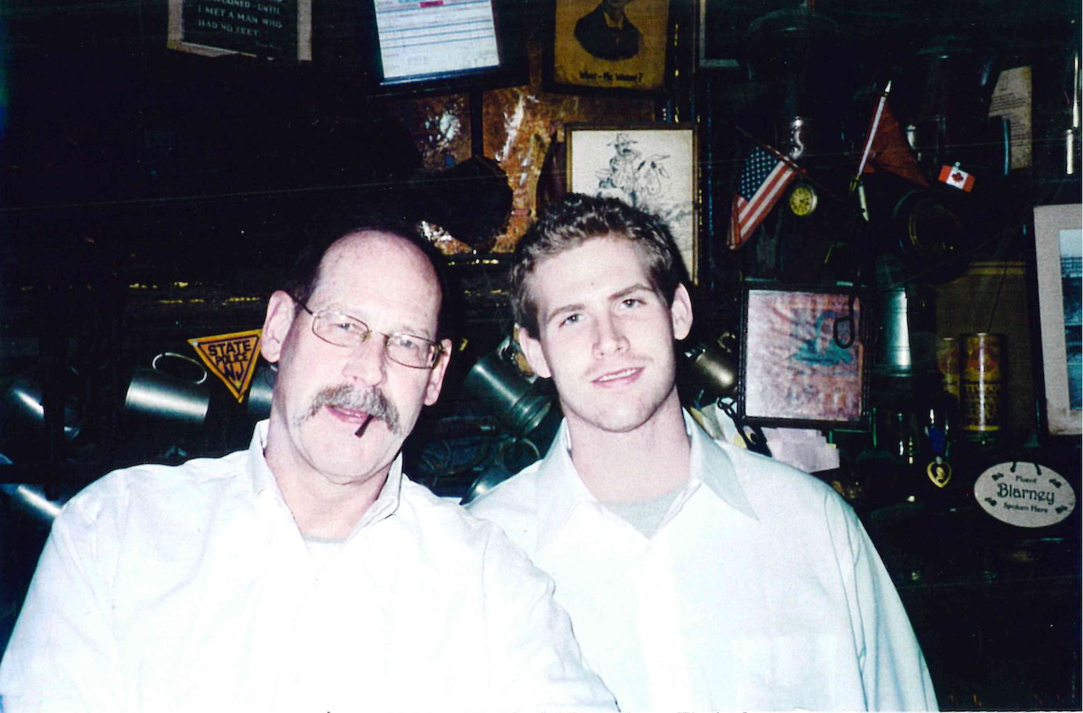 Bart and Rafe behind the bar at McSorley's in 2006. 