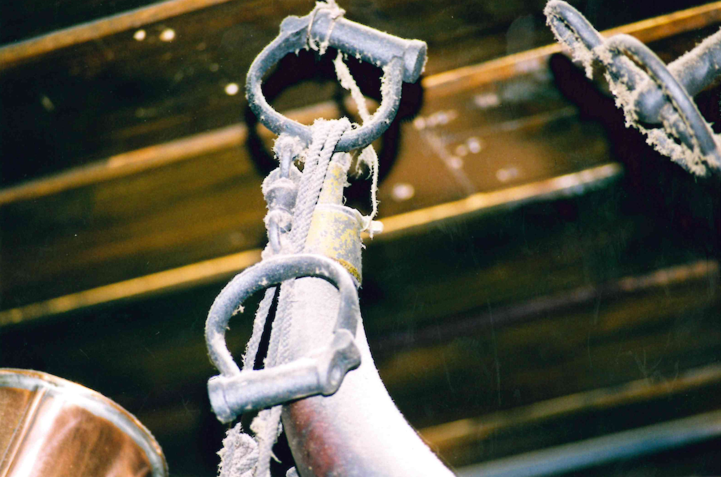 Harry Houdini's handcuffs, hanging from the McSorley's ceiling.