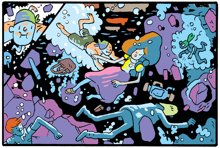 Liquid Planet Battle Part 8, A comic by Ryan Cecil Smith for Hazlitt