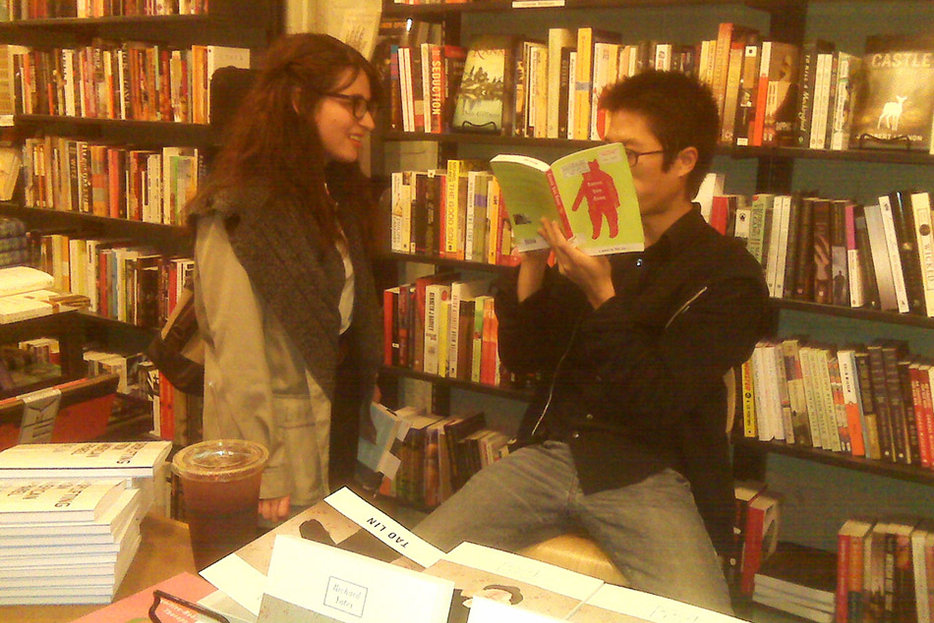 ||Tao Lin meeting the character who will be in his book.