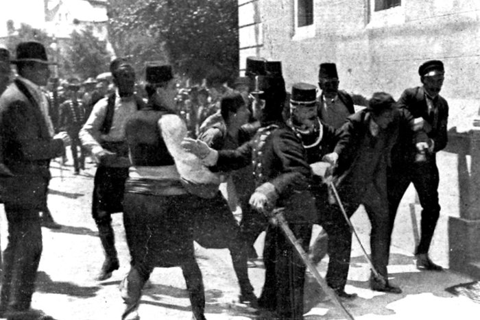 ||The arrest of Gavrilo Princip after the killing of the Archduke Franz Ferdinand
