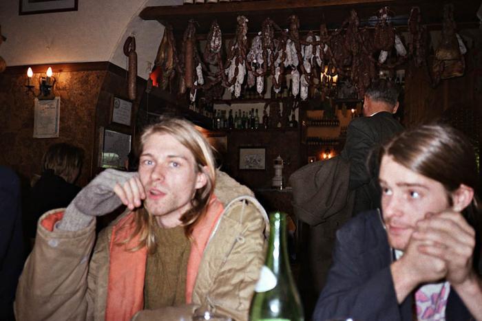 ||Kurt Cobain and Chad Channing (right). From the e-book Experiencing Nirvana: Grunge in Europe, 1989. Photo by Bruce Pavitt.