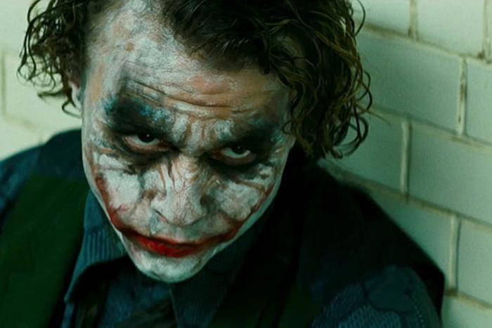| Heath Ledger as the Joker in The Dark Knight