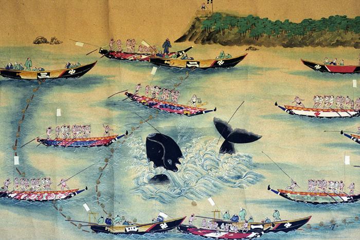 || A 19th century Japanese scroll depicting traditional whaling in Wakayama Prefecture.