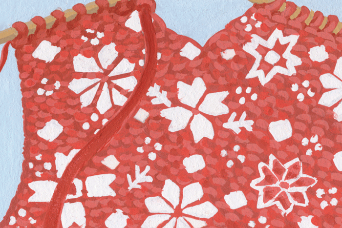 a knitted garment with a star pattern